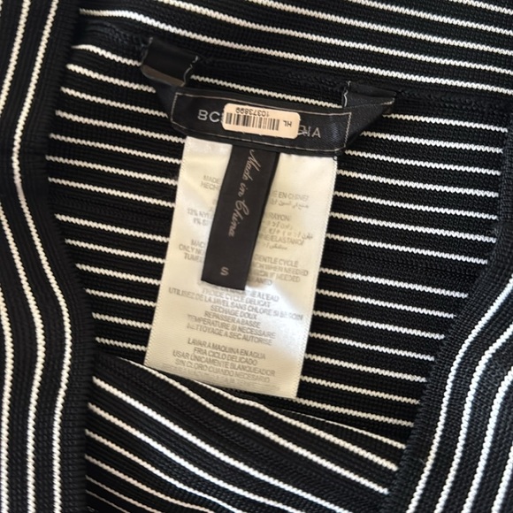 BCBGMaxAzria Y2K Black and White Bodycon Fitted Mini Skirt Size Small - Picture 4 of 5